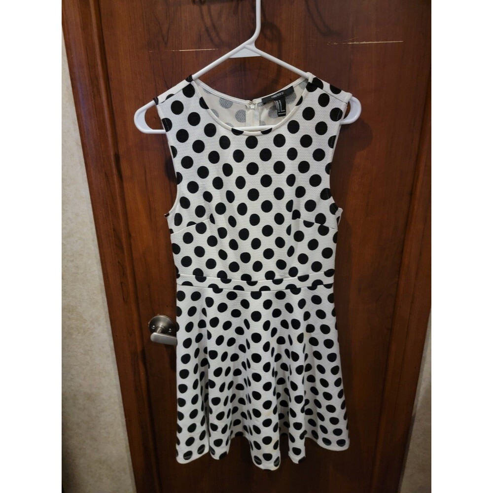 Forever 21 Black Polka Dot Dress Sz M